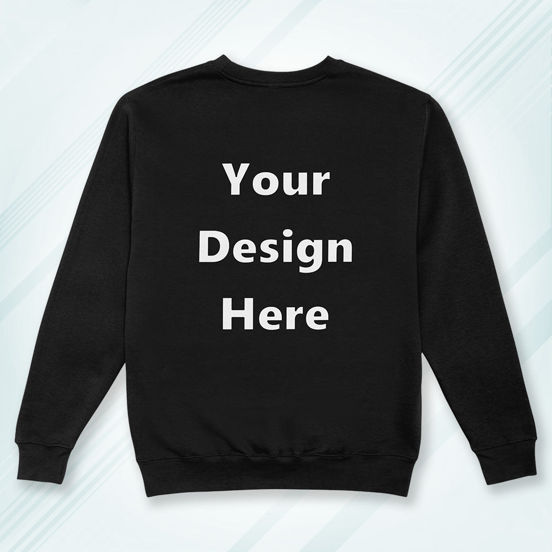 Black Back Customized Cotton Solid Sweatshirt | Unisex