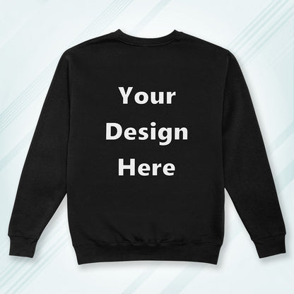 Black Back Customized Cotton Solid Sweatshirt | Unisex