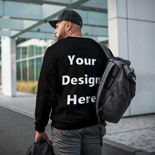 Black Back Customized Cotton Solid Sweatshirt | Unisex