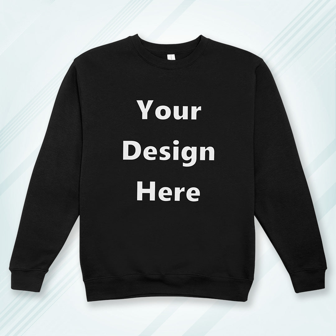 Black Front Customized Cotton Solid Sweatshirt | Unisex