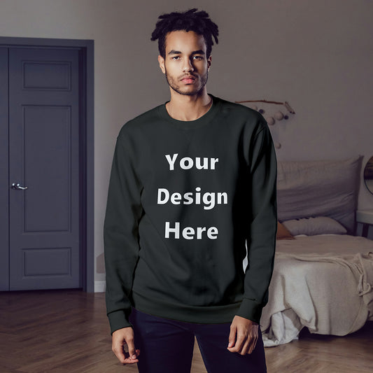 Black Front Customized Cotton Solid Sweatshirt | Unisex