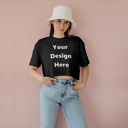 Black Customized Regular Fit Crop Top Front Design | Women