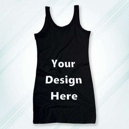 Black Customized Regular Fit Tank Top Front Design | Women