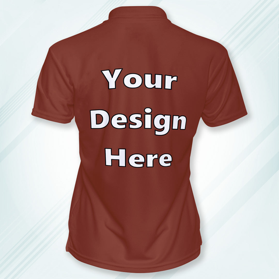 Brick Red Customized Polo T-Shirt Back Design Regular Fit | Men