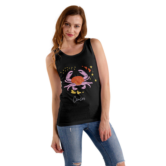 Black Regular Fit Tank Top Cancer Horoscope | Women
