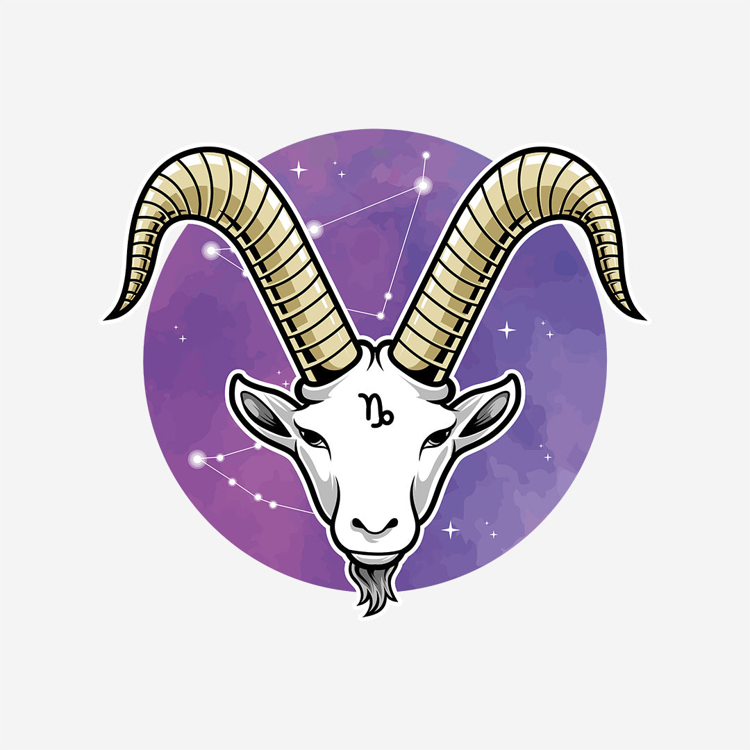 Purple Round Neck Classic Printed Classic T-Shirt Capricorn Horoscope | Women