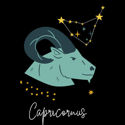 Black Regular Fit Tank Top Capricorn Horoscope | Women