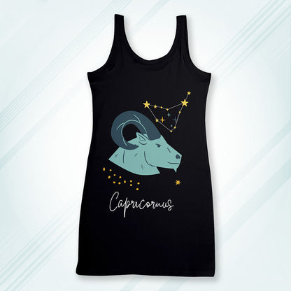 Black Regular Fit Tank Top Capricorn Horoscope | Women