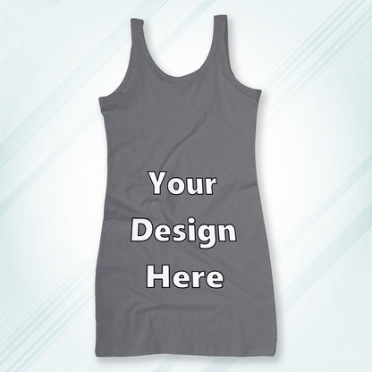 Charcoal Melange Customized Regular Fit Tank Top Front Design | Women