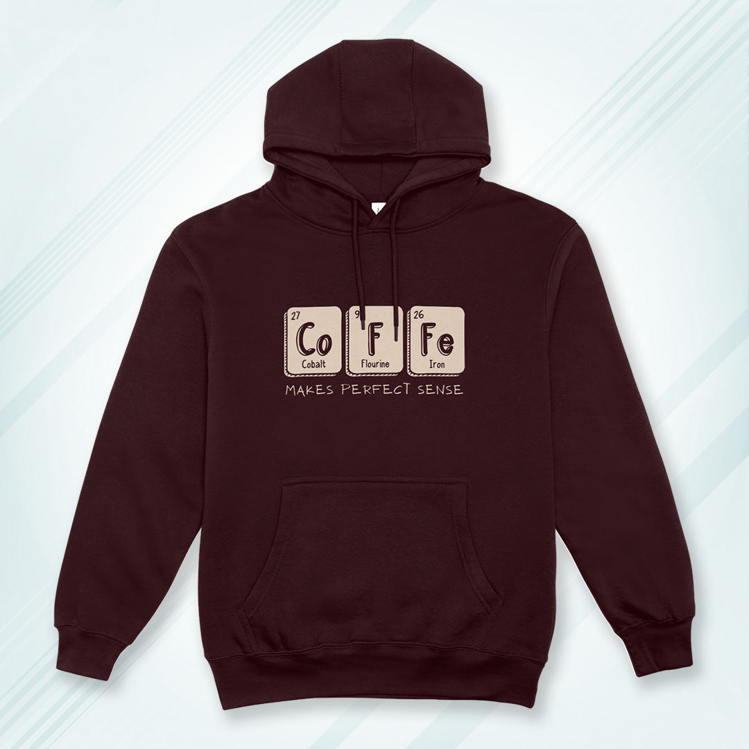Maroon Solid Hooded Sweatshirt | Coffee Makes Perfect Sense Unisex Hoodies
