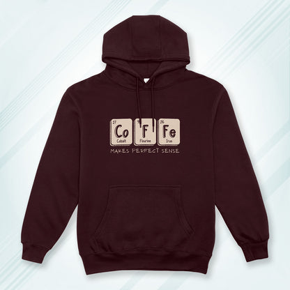 Maroon Solid Hooded Sweatshirt | Coffee Makes Perfect Sense Unisex Hoodies