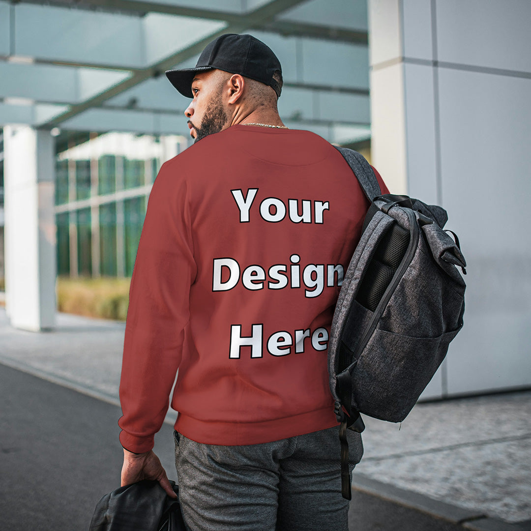 Coral Back Customized Cotton Solid Sweatshirt | Unisex