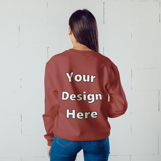 Coral Back Customized Cotton Solid Sweatshirt | Unisex