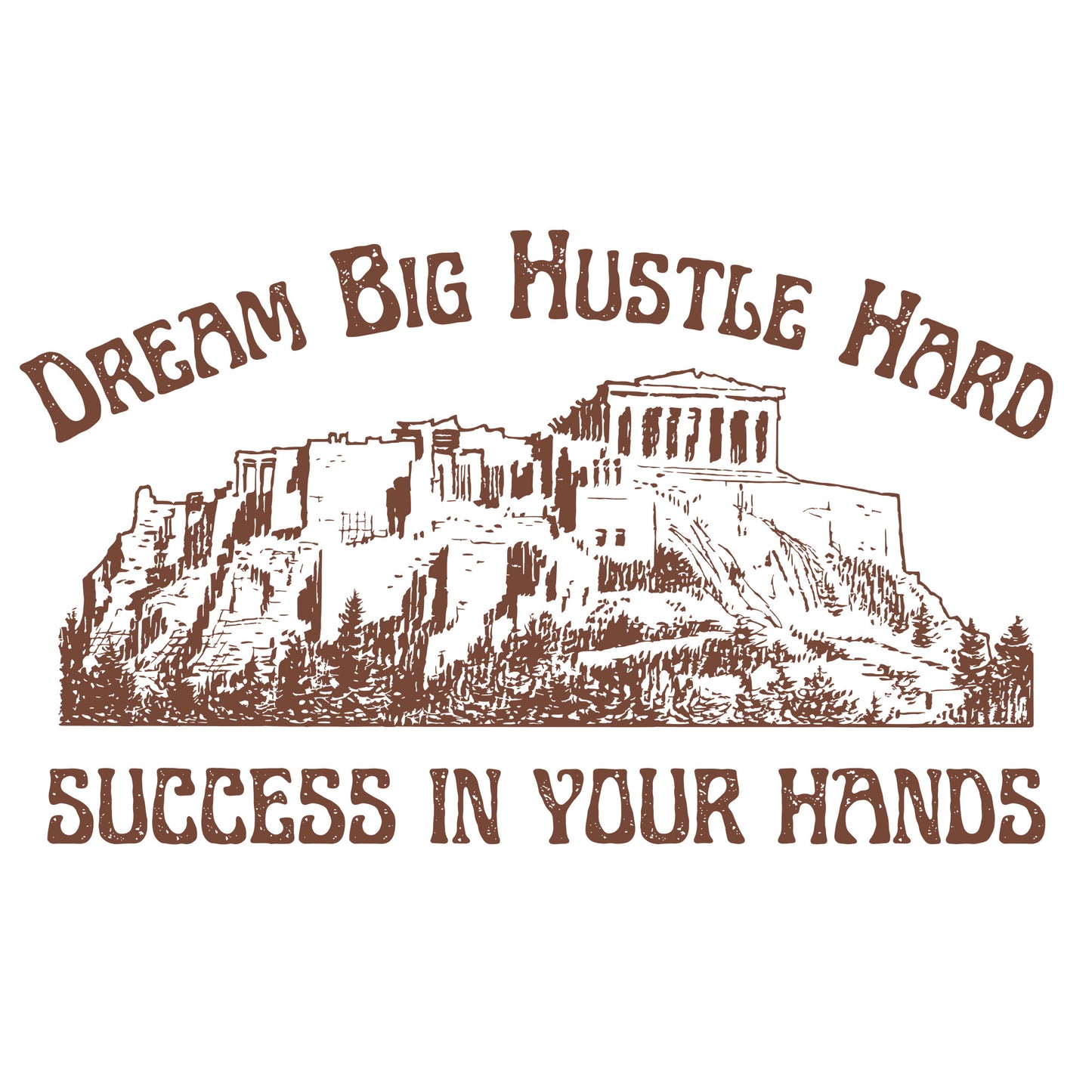 White Solid Hooded Sweatshirt | Dream Big Hustle Hard Success in Your Hands Unisex Hoodies