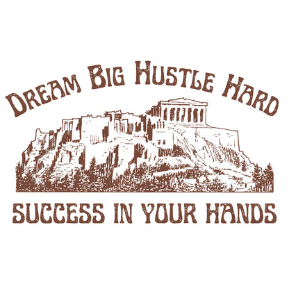 White Solid Hooded Sweatshirt | Dream Big Hustle Hard Success in Your Hands Unisex Hoodies