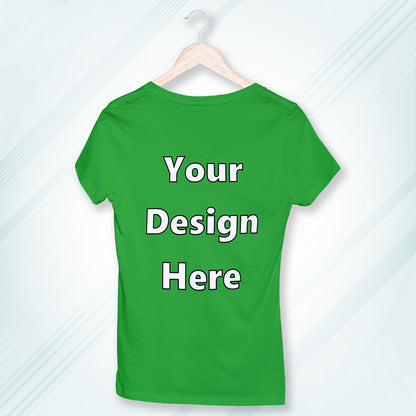 Flag Green Round Neck Classic Customized T-Shirt Front Design | Women
