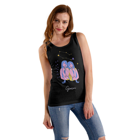 Black Regular Fit Tank Top Gemini Horoscope | Women