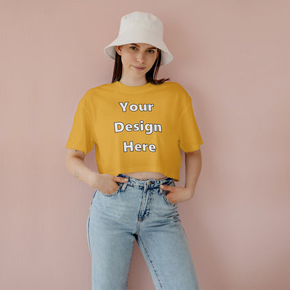 Golden Yellow Customized Regular Fit Crop Top Front Design | Women