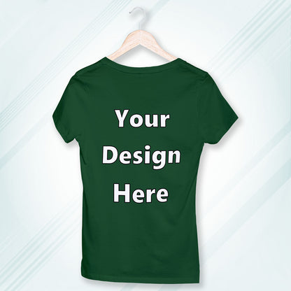 Green Round Neck Classic Customized T-Shirt Front Design | Women