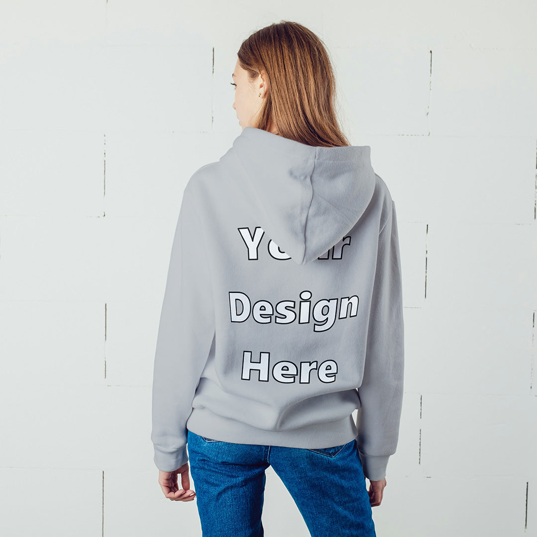 Grey Melange Back Customized Hoodie Sweatshirt | Unisex
