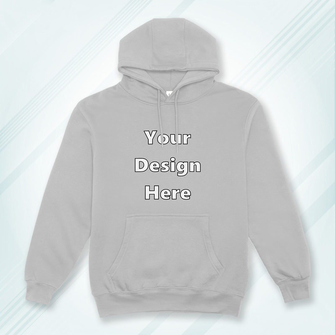 Grey Melange Front Customized Hoodie Sweatshirt | Unisex