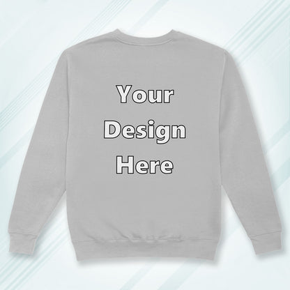 Grey Melange Back Customized Cotton Solid Sweatshirt | Unisex