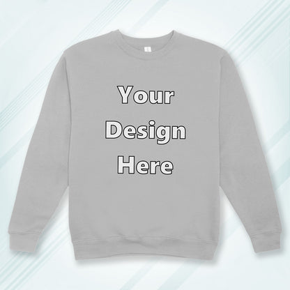 Grey Melange Front Customized Cotton Solid Sweatshirt | Unisex