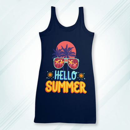 Navy Regular Fit Tank Top Hello Summer | Women
