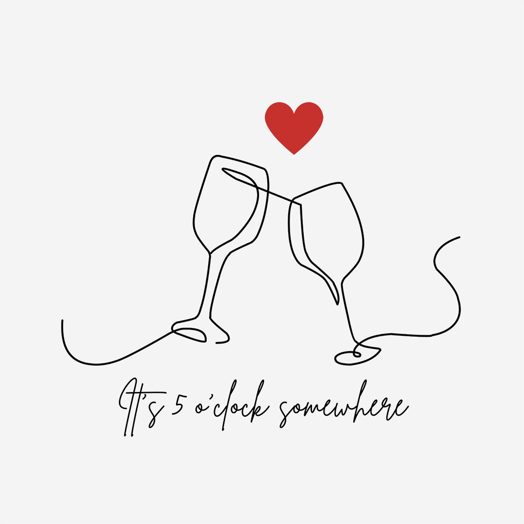 White Round Neck Classic Printed Classic T-Shirt Its 5 o'clock somewhere | Women