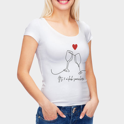 White Round Neck Classic Printed Classic T-Shirt Its 5 o'clock somewhere | Women