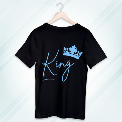 Black Round Neck Oversized Cotton Printed T-shirt King