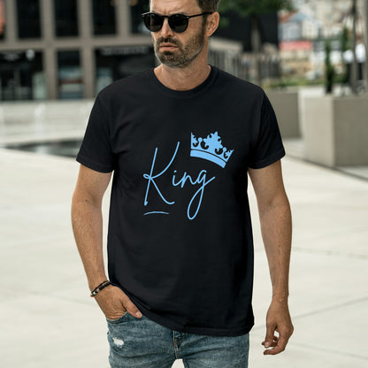 Black Round Neck Oversized Cotton Printed T-shirt King