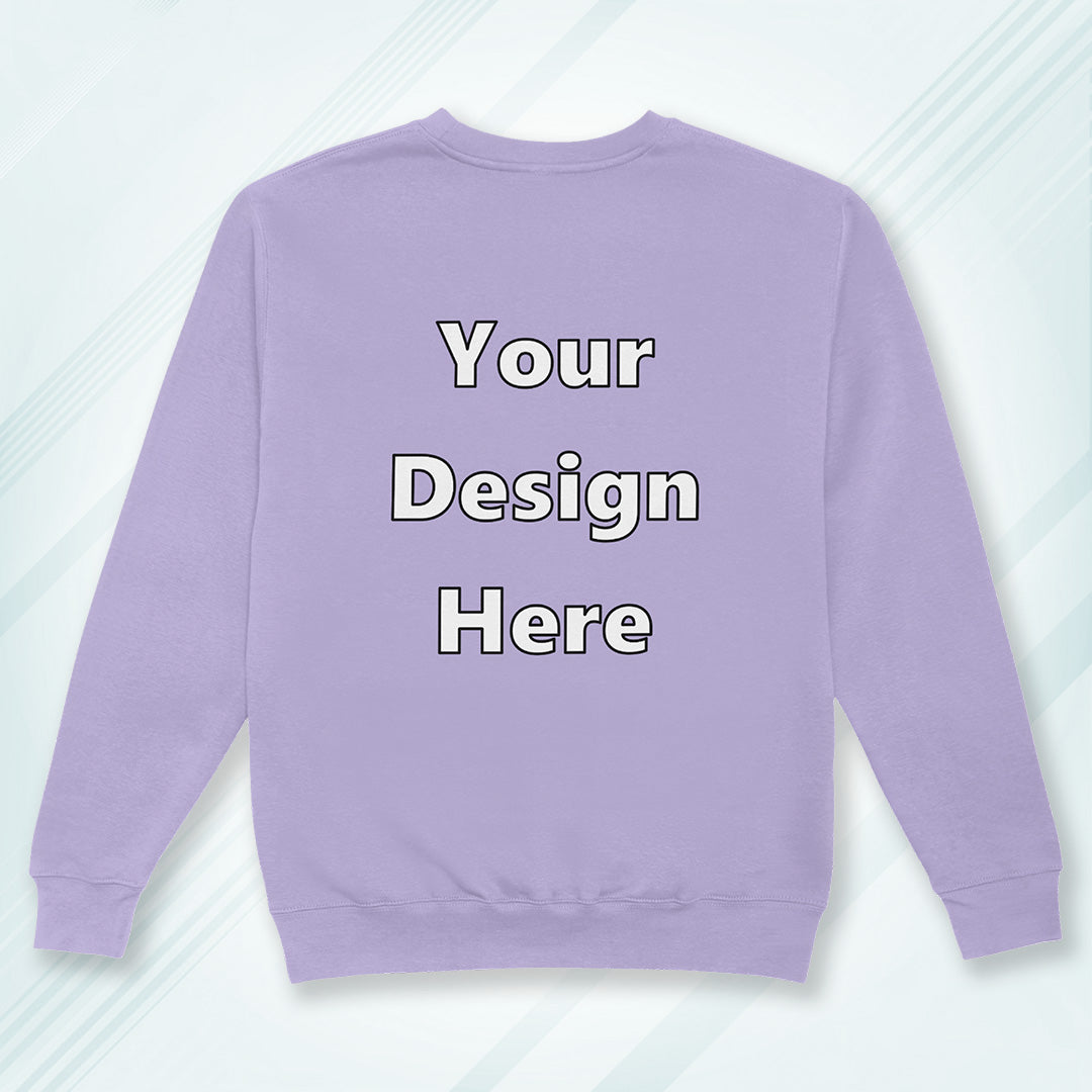 Lavender Back Customized Cotton Solid Sweatshirt | Unisex