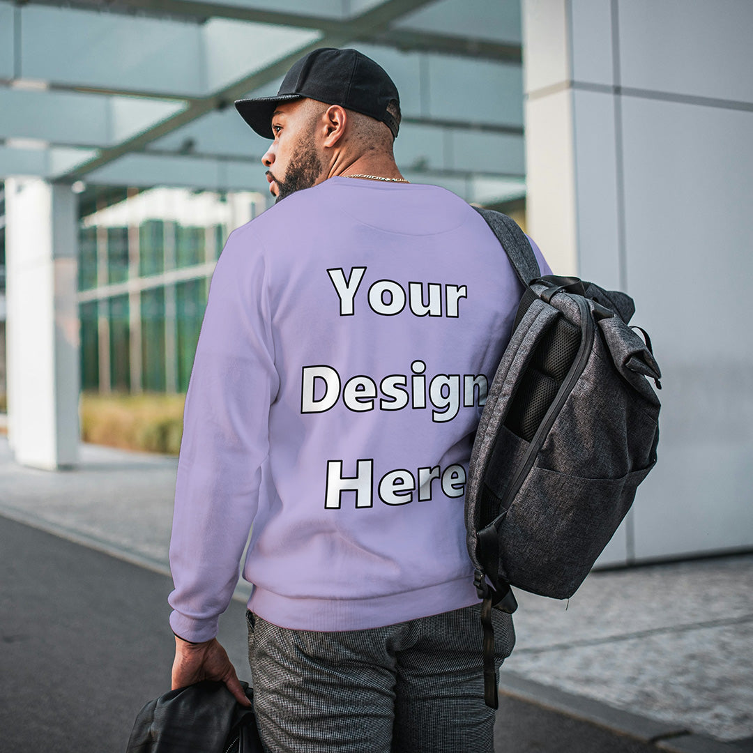 Lavender Back Customized Cotton Solid Sweatshirt | Unisex