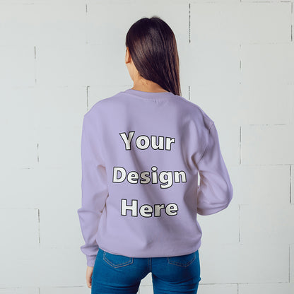 Lavender Back Customized Cotton Solid Sweatshirt | Unisex