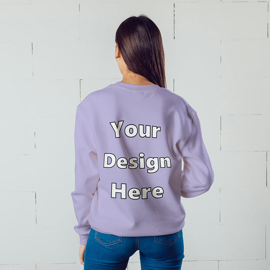 Lavender Back Customized Cotton Solid Sweatshirt | Unisex