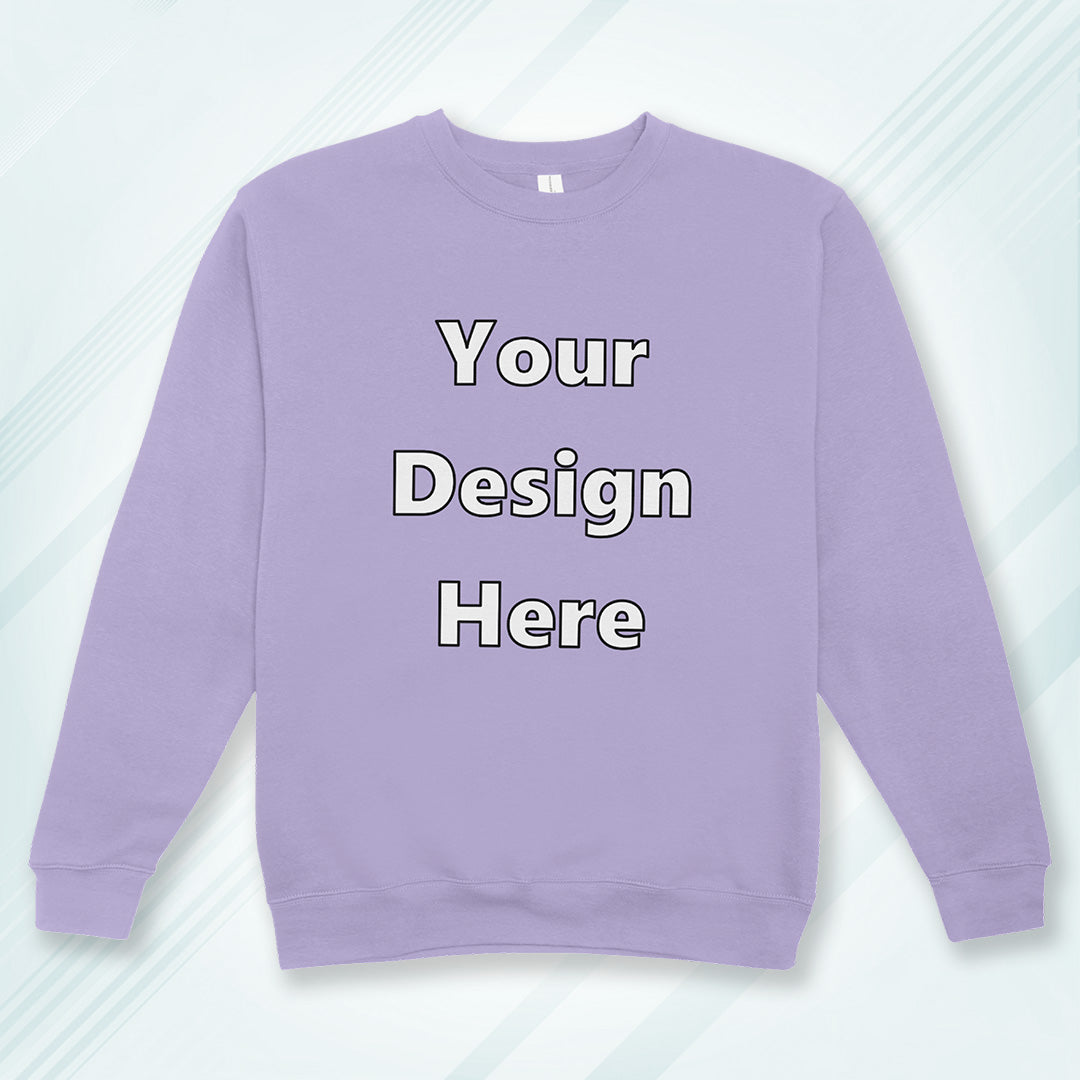Lavender Front Customized Cotton Solid Sweatshirt | Unisex