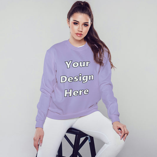 Lavender Front Customized Cotton Solid Sweatshirt | Unisex