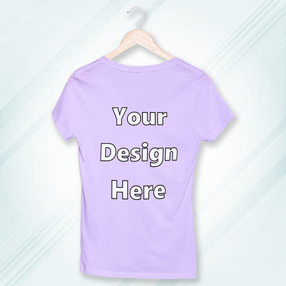 Lavender Round Neck Classic Customized T-Shirt Front Design | Women
