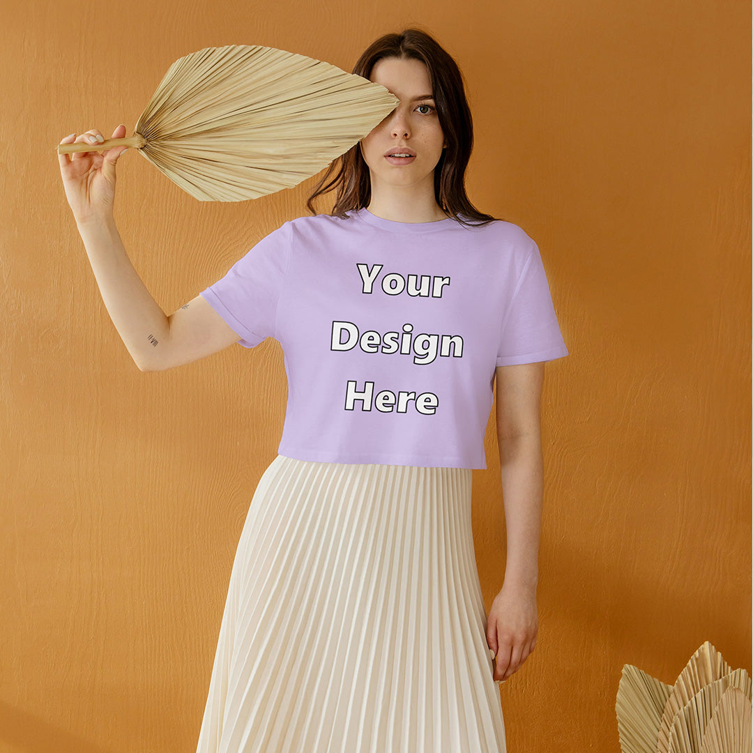 Lavender Customized Regular Fit Crop Top Front Design | Women