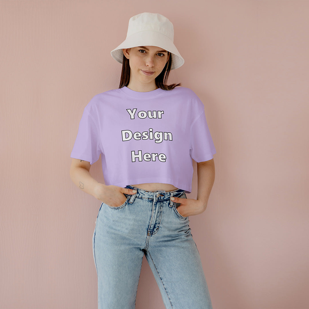 Lavender Customized Regular Fit Crop Top Front Design | Women