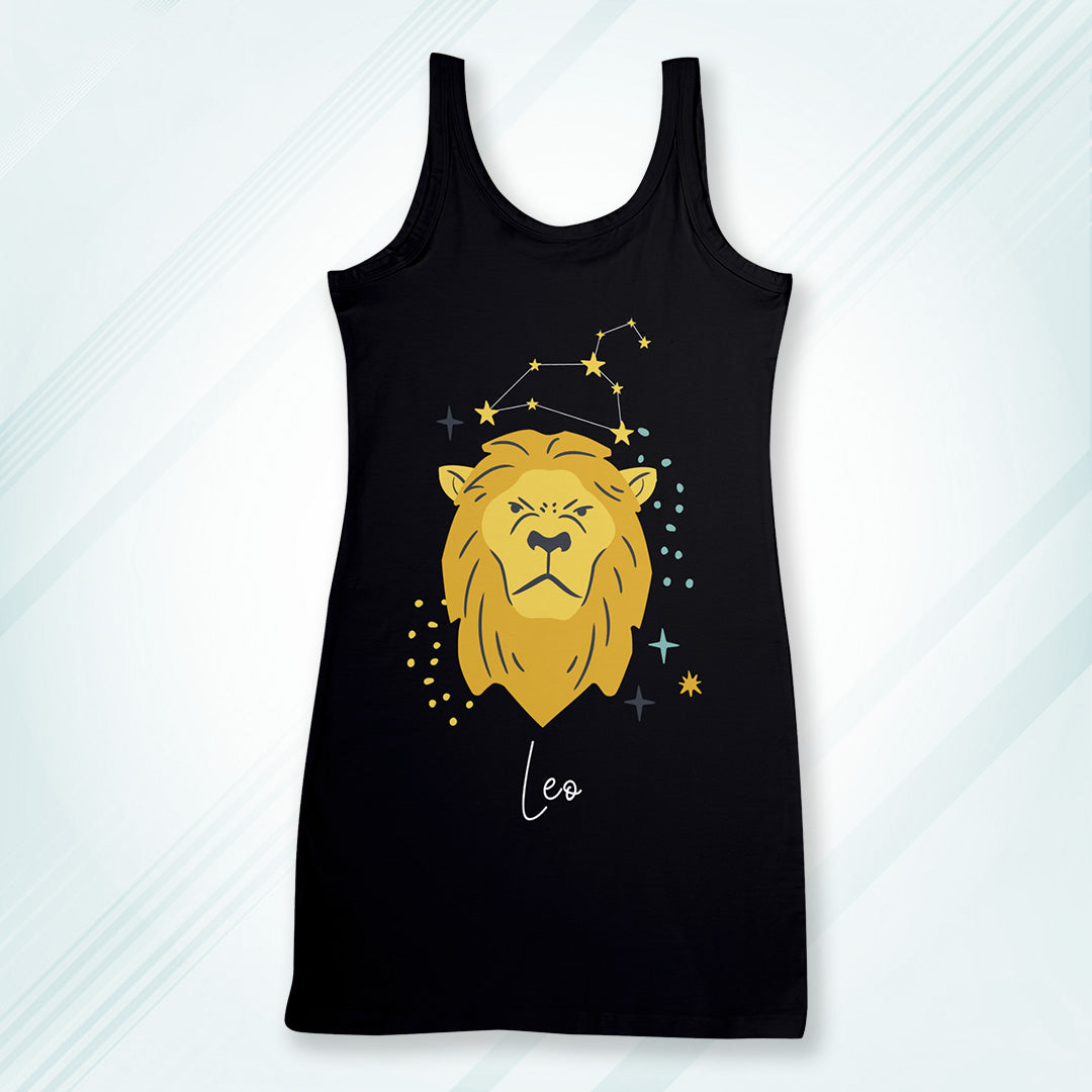 Black Regular Fit Tank Top Leo Horoscope | Women