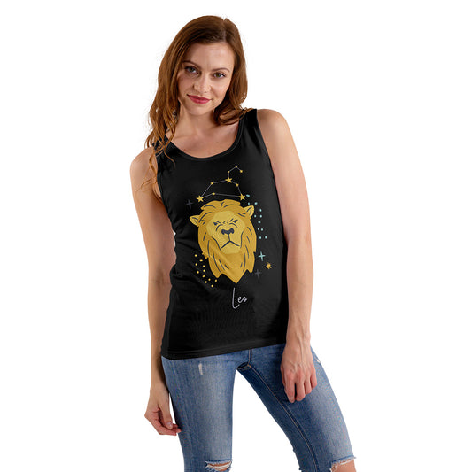 Black Regular Fit Tank Top Leo Horoscope | Women