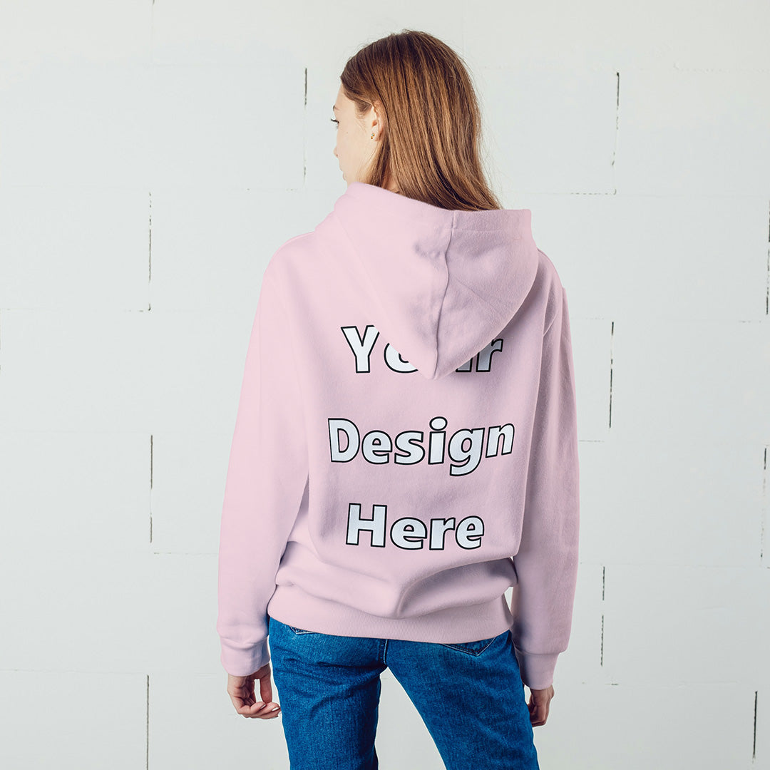 Light Pink Back Customized Hoodie Sweatshirt | Unisex