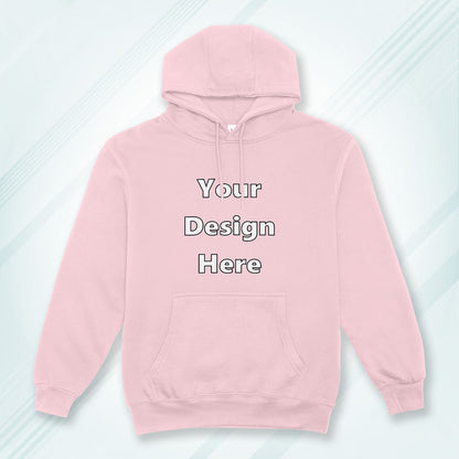 Light Pink Front Customized Hoodie Sweatshirt | Unisex