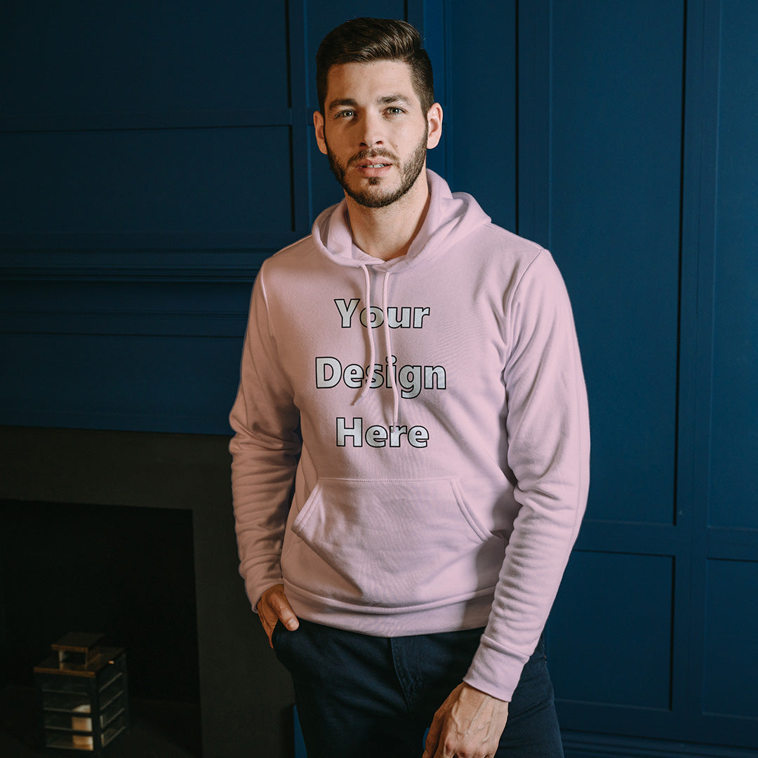 Light Pink Front Customized Hoodie Sweatshirt | Unisex