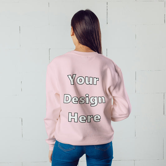 Light Pink Back Customized Cotton Solid Sweatshirt | Unisex