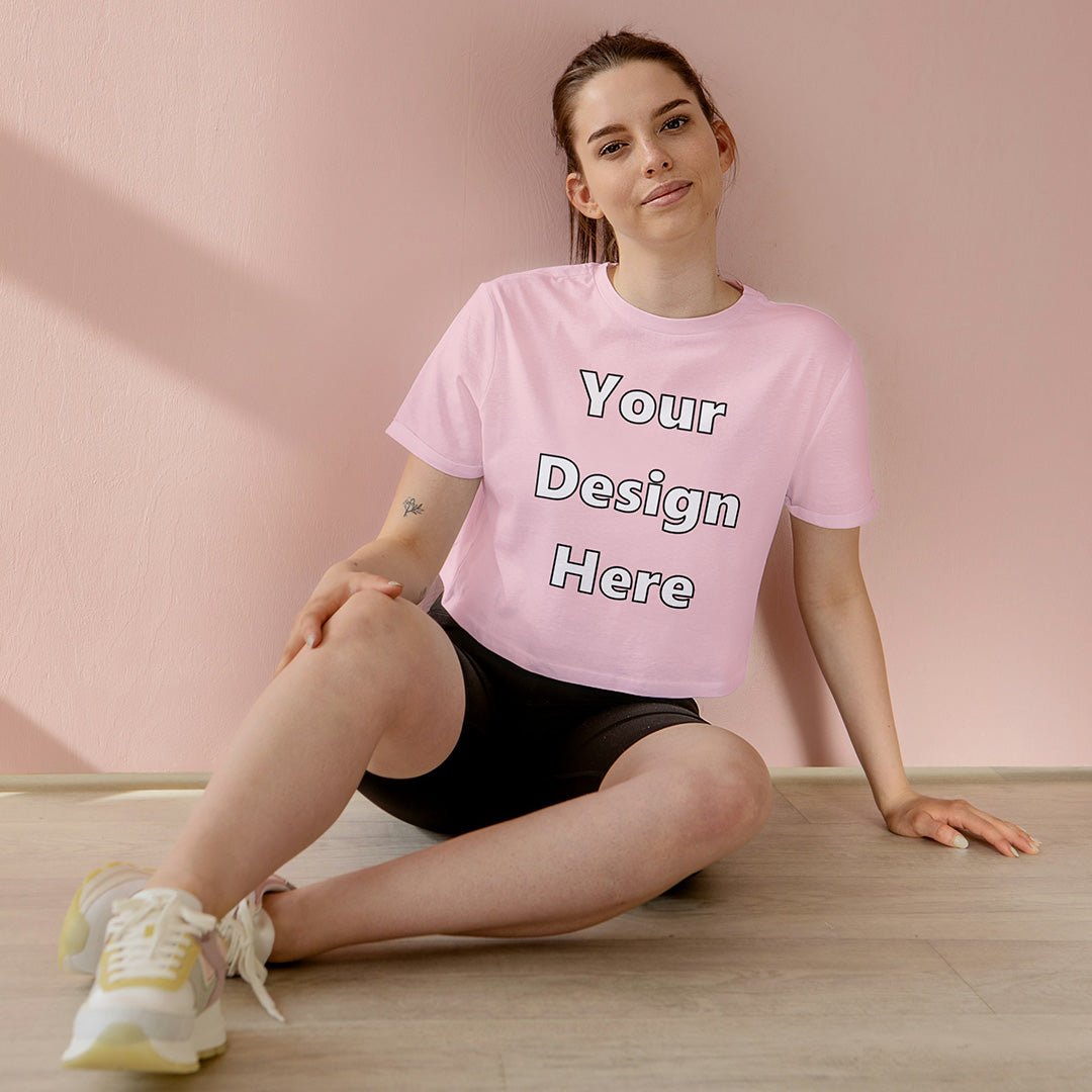 Light Pink Customized Regular Fit Crop Top Front Design | Women
