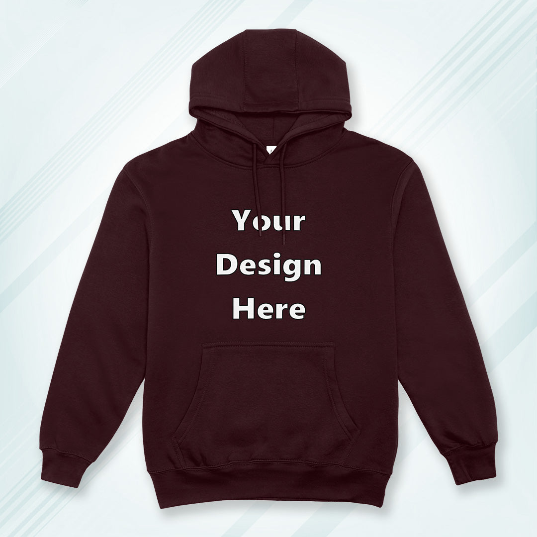 Maroon Front Customized Hoodie Sweatshirt | Unisex