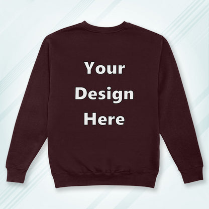 Maroon Back Customized Cotton Solid Sweatshirt | Unisex